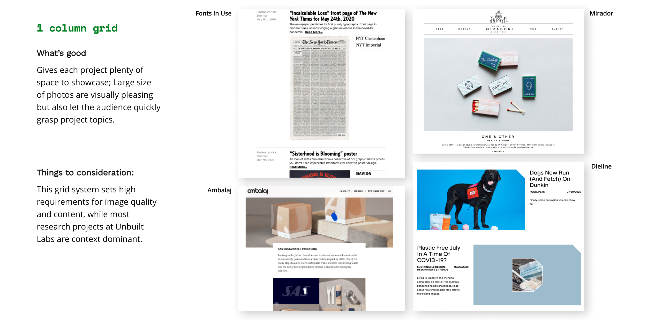 research 1 column grid